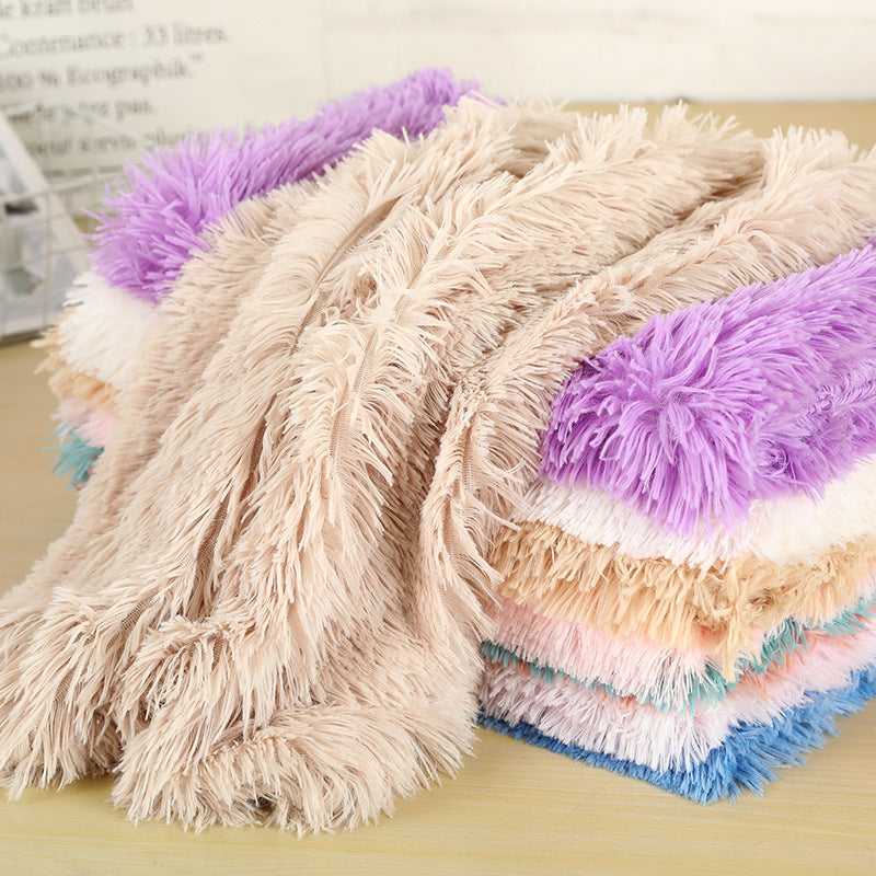 dog plush mat beige